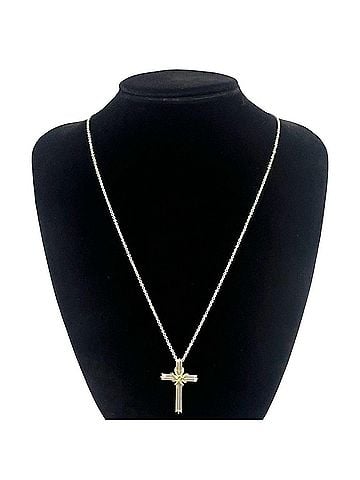 Tiffany & Co. TIFFANY&amp;Co. Tiffany Vintage Signature Cross Necklace, Sterling Silver 925, 18K 750YG, Accessory, Item Number 24541 (view 2)
