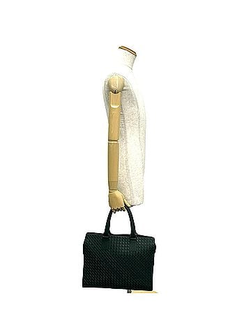 Bottega Veneta BOTTEGA VENETA Vintage Intrecciato Leather Business Bag for Men, Green, 30331 (view 2)