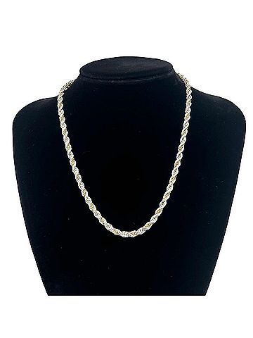 Tiffany & Co. TIFFANY&amp;Co. Tiffany Twist Rope Chain Necklace, Sterling Silver 925, 18K 750YG (Silver and Yellow Gold), Item No. 48833 (view 2)