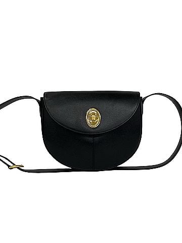 Christian Dior Christian Dior Vintage CD Logo Hardware Leather Shoulder Bag Pouch Black 20577 (view 1)