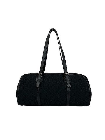 Céline CELINE C Macadam Blazon Triomphe Pattern Canvas Leather Handbag Drum Bag Black 23920 (view 1)