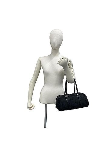 Céline CELINE C Macadam Blazon Triomphe Pattern Canvas Leather Handbag Drum Bag Black 23920 (view 2)