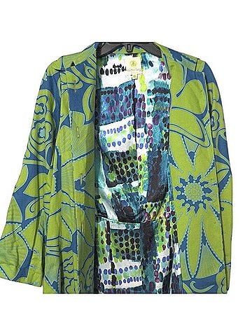 ELECTRA Psychedelic Silk-Lined Trench Coat Trenchcoat (view 1)
