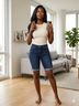 Denizen from Levi's Blue Denim Shorts Size S - photo 3