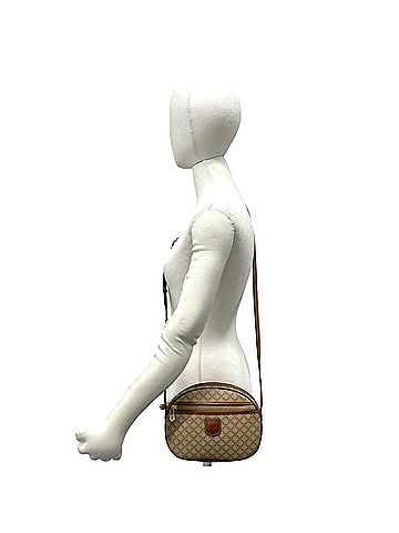 Céline CELINE Vintage Macadam Blazon Triomphe Logo Leather Mini Shoulder Bag Pouch Brown 31831 (view 2)