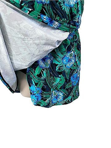 Lands' End Tropical Floral Faux Wrap Swim Dress One Piece Swimsuit (view 2)