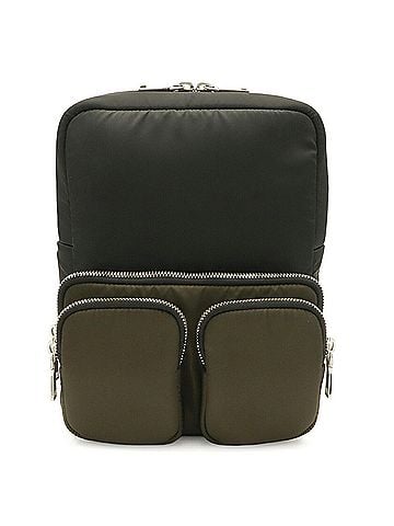 Prada PRADA TESSUTO POCKET Rubber Backpack, Rucksack, Daypack, Nylon, NERO (Black), Khaki Green, 2VZ043 (view 2)