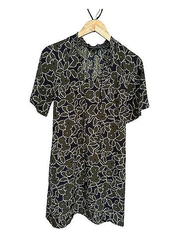 Banana Republic Floral Smocked Tie Neck Dress Casual Dress (view 1)