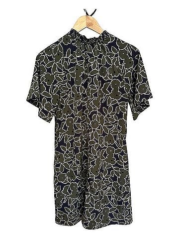 Banana Republic Floral Smocked Tie Neck Dress Casual Dress (view 2)