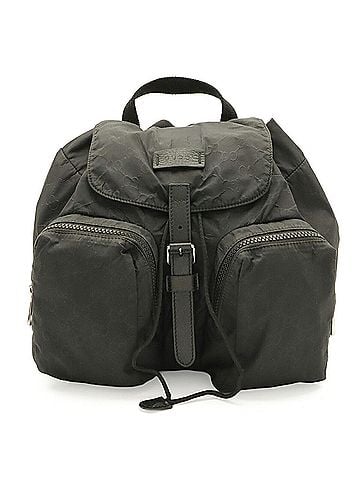 Gucci GUCCI GG Nylon Backpack, Leather, Black, 406361 (view 1)