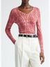 ETRO Paisley Pink Red Silk Pullover Sweater Size 6 - photo 3