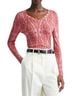 ETRO Paisley Pink Red Silk Pullover Sweater Size 6 - photo 1