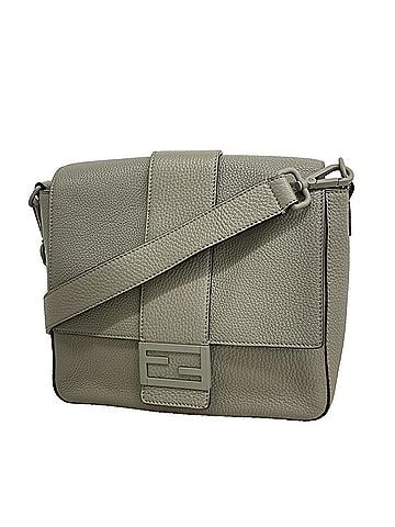 Fendi Fendi Baguette Leather Shoulder Bag, Gray, Men's (view 1)