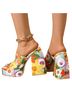 Strategy Inc. Floral Multi Color Wedges Size 8 - photo 1