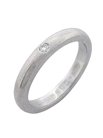 Tiffany & Co. Tiffany &amp; Co. Stacking Band Ring, 1PD (One Diamond), Pt950 Platinum, Women's (view 1)