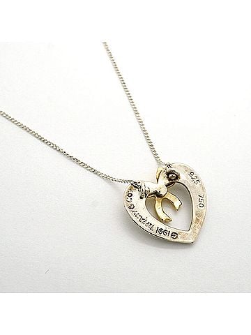 Tiffany & Co. Tiffany &amp; Co. Necklace, Heart Ribbon Design, 18K Yellow Gold (KYG), Sterling Silver (925), Women's (view 2)