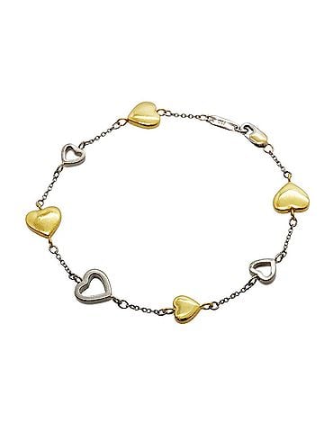 Tiffany & Co. Tiffany &amp; Co. Multi-Heart Bracelet, 18K Yellow Gold (KYG), White (18KWG), Ladies' (view 1)