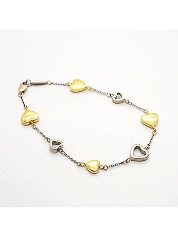 Tiffany & Co. Tiffany &amp; Co. Multi-Heart Bracelet, 18K Yellow Gold (KYG), White (18KWG), Ladies' (view 2)