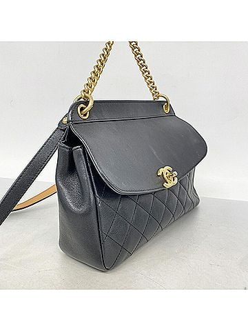 Chanel Chanel Matelassé Chain Shoulder Bag, Leather, Black, 2-way Bag for Women, OP014741 (view 2)
