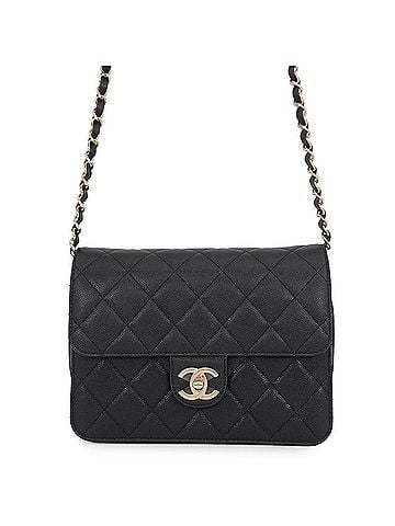 Chanel Chanel Chain Shoulder Bag, Coco Mark, Matelassé Flap, Small, Caviar Skin, AS3003, Black, Handbag, (view 1)