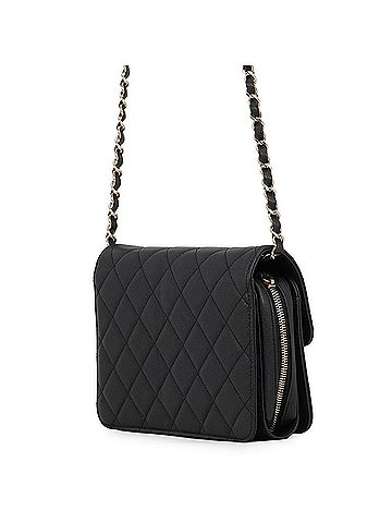 Chanel Chanel Chain Shoulder Bag, Coco Mark, Matelassé Flap, Small, Caviar Skin, AS3003, Black, Handbag, (view 2)
