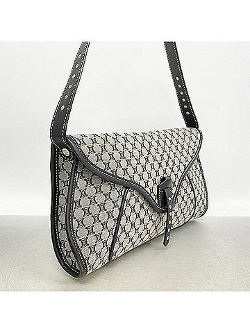 Céline Celine Macadam Nylon Canvas Handbag, Gray/Black, Women's (view 2)