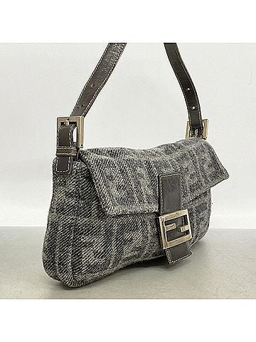 Fendi Fendi Zucca Mamma Bucket Wool Handbag, Gray, Women's (view 2)