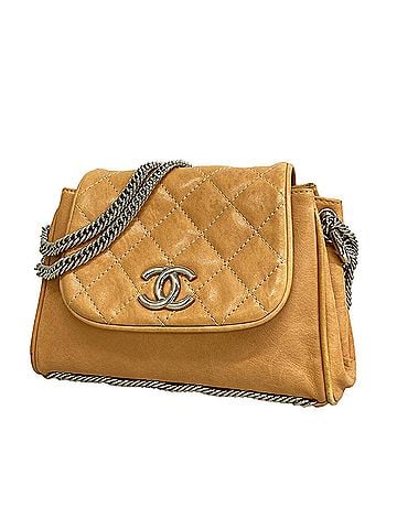 Chanel Chanel Matelassé Chain Shoulder Bag, Lambskin, Light Brown, Women's (view 1)