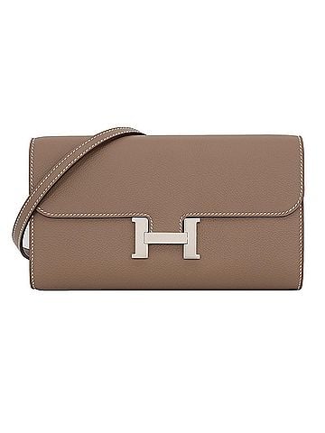Hermès Hermes Constance To Go Long Wallet, Etoupe Evercolor, K Stamp, Shoulder HERMES WALLET (view 1)