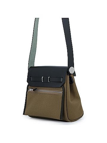 Hermès Hermes Shoulder Bag Herbag Zip Mini Vert Olive Khaki Vache Hunter Toile Military G Stamp Handbag HERMES (view 2)