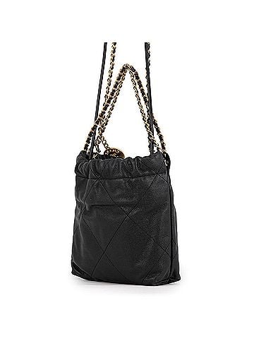 Chanel Chanel handbag CHANEL22 Mini Coco Mark Caviar Skin AS3980 CHANEL 2-way shoulder bag Black for women (view 2)