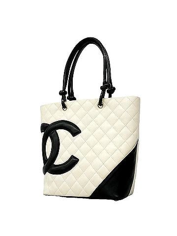 Chanel Chanel Cambon Lambskin Tote Bag, White, Women's (view 1)
