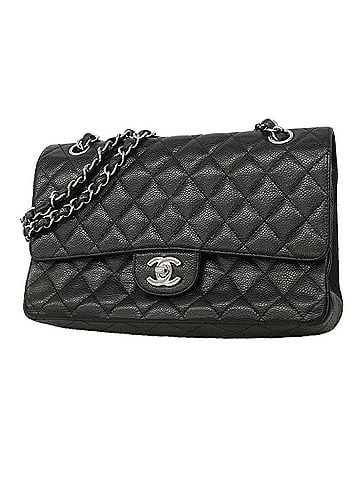 Chanel Chanel Matelassé Shoulder Bag, Double Flap, Chain, Caviar Leather, Black, Women's (view 1)