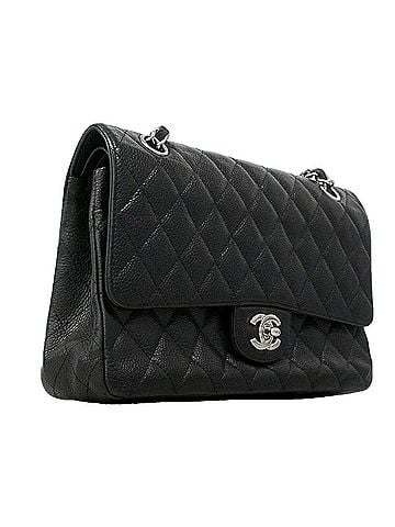 Chanel Chanel Matelassé Shoulder Bag, Double Flap, Chain, Caviar Leather, Black, Women's (view 2)