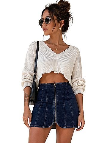 We the Free Free People Denim Skirt (view 1)
