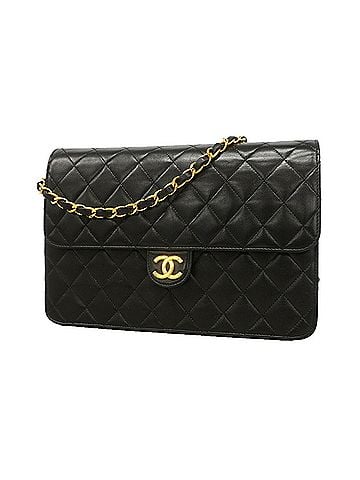 Chanel Chanel Matelassé Chain Shoulder Bag, Lambskin, Black, Women's, P3440200 (view 1)
