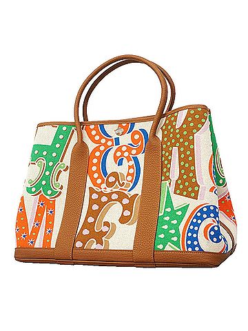Hermès Hermes Garden PM Electric Tote Bag, Toile H Negonda, Gold Multicolor, W Stamp, Women's, OP025027 (view 1)