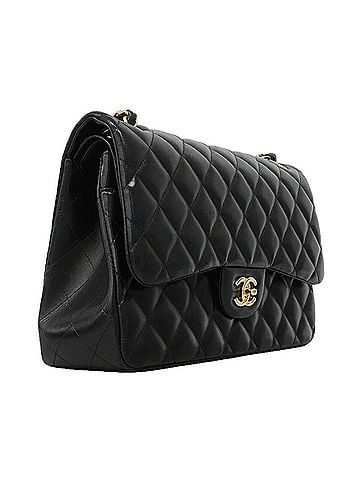 Chanel Chanel Shoulder Bag, Large Matelassé, Double Flap, Chain, Lambskin, Black, Women's, OP024946 (view 2)