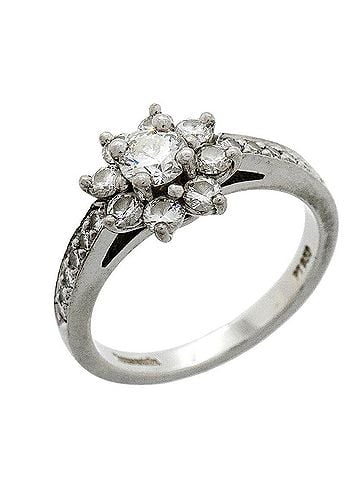 Tiffany & Co. Tiffany &amp; Co. Flora Ring, Pt950 Platinum, Diamond, Women's (view 1)
