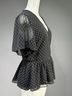 Madewell Polka Dots Black Short Sleeve Blouse Size S - photo 5