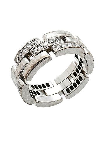Cartier Cartier Maillon Panthère 3-row ring, 18K white gold, diamond, size #55, ladies'. (view 1)