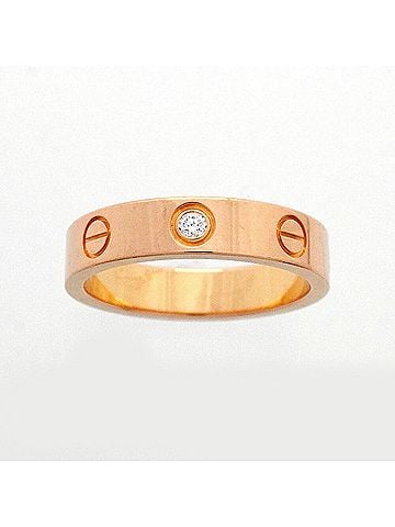 Cartier Cartier Mini Love Ring, 1PD (18K Pink Gold) with Diamond, Size #50, Women's (view 2)