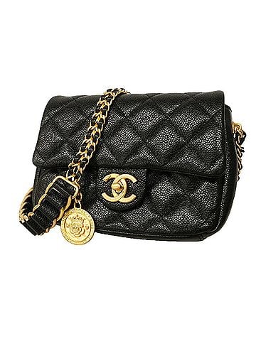 Chanel Chanel Mini Matelassé Chain Shoulder Bag, Caviar Leather, Black, Women's (view 1)
