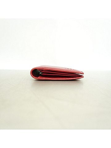 Chanel Chanel long wallet, Camellia design, leather, red, women's. (view 2)