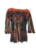 One World Floral Graphic Multi Color Long Sleeve Blouse Size S - photo 2