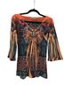 One World Floral Graphic Multi Color Long Sleeve Blouse Size S - photo 1