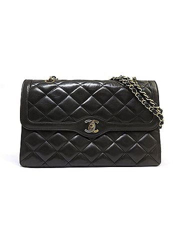 Chanel CHANEL Matelassé Lambskin Paris Limited Edition Double Flap Chain Shoulder Bag, Black (view 1)
