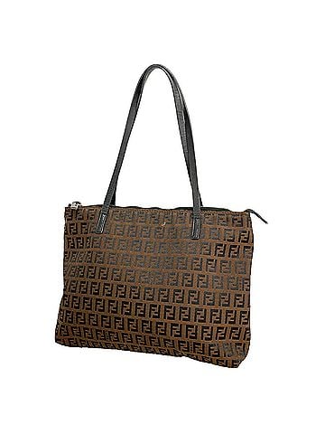 Fendi Fendi Zucchino Tote Bag, Nylon Canvas, Brown/Black, Women's, P3478992 (view 1)