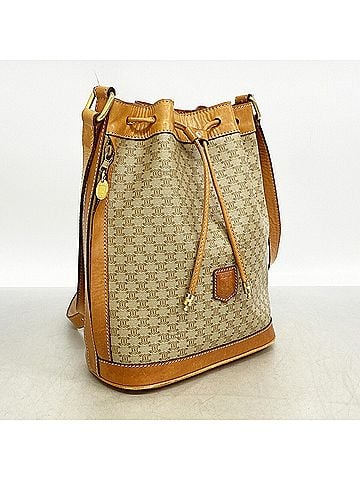 Céline Celine Macadam Shoulder Bag, Brown/Beige, Women's, P3448800 (view 2)