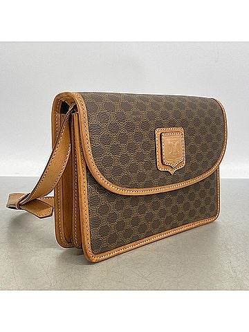 Céline Celine Macadam Shoulder Bag, Brown, Women's, P3443128 (view 2)